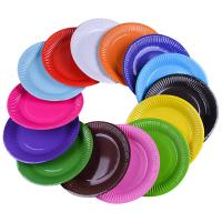 10pcspack 7inch Solid Color Paper Plates Birthday Party Cake Tray Wedding Decoration Fruit Plate Supplies