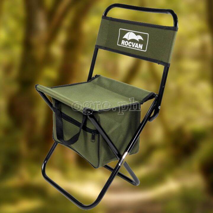 Folding Mini Chair with Backrest and Zippered Compartment for Kids