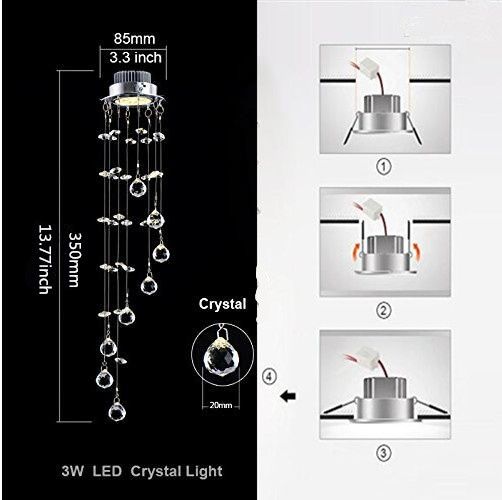 ใหม่ระงับแขวนคริสตัล-led-3วัตต์มินิโคมไฟเพดานทางเดินระเบียงทางเดินห้องโถงไฟห้องนั่งเล่นแสงในร่ม