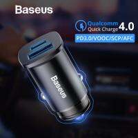 Baseus 30W Quick Charge 4.0 Car Charger Type-C PD3.0 AFC SCP Dual USB Fast Mobile Phone Charger For iPhone Xs Samsung Note 9 S9