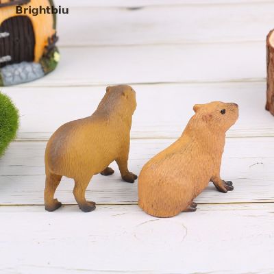 ஐ [Brightbiu] จําลองสัตว์ป่าจิ๋วน่ารักรุ่น Figurines Capybara คอลเลกชันของเล่นของขวัญ [th]