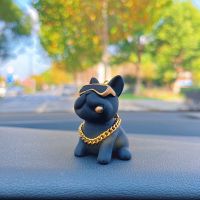 【CC】☞  Anime Personality Bulldog Car Interior Decoration Trend Sunglasses Console Ornaments Accessories