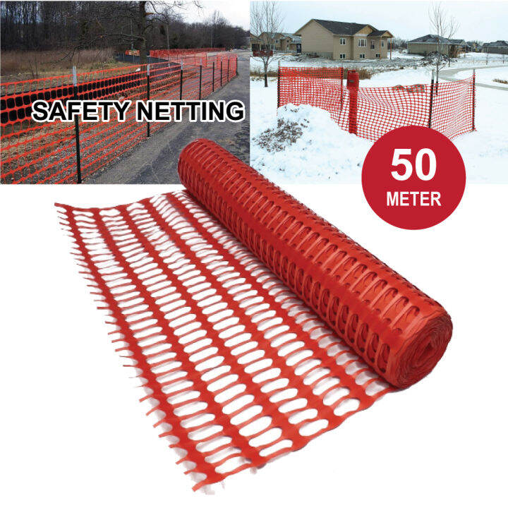 Safety Barrier Netting Mesh Fence 1meter x 50meter PP Plastic Orange