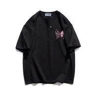 ¤┅◇ Anti-pilling butterfly print short-sleeved T-shirt womens 2023 summer new top oversize loose ins t-shirt