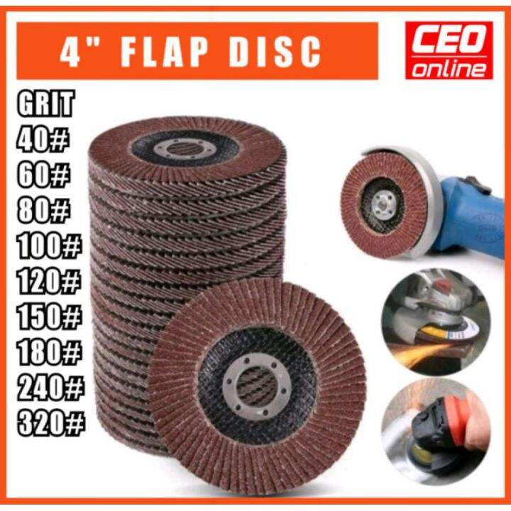 CEO 🇲🇾 Flap Disc Sand Paper Flap Disc 4" Abrasive Flap Disc Steel