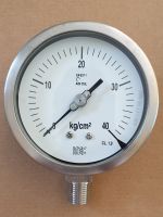 PRESSURE GAUGE " ITEC " - หน้าปัด 4 นิ้ว เกลียว ½ นิ้ว สแตนเลส ตัวบอดี้เป็นสแตนเลส RANGE : 0 – 40 kg