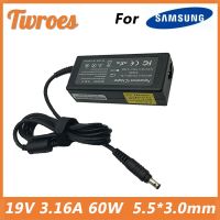 อะแดปเตอร์ไฟเอซีแล็ปท๊อปที่ชาร์จ19V 3.16A 60W 5.5*3.0มม. สำหรับ Samsung R429 RV411 R428 RV415 RV420 RV515 R540 R510 R522 R530 Yuebian