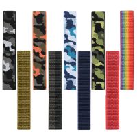 fgjdtrdh Rainbow stripes Nylon Hook Loop Strap For Garmin Fenix 7 7X / instinct 2/Epix Band For Garmin Tactix 7 Pro Watchband Bracelet