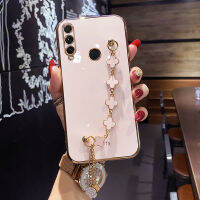 Maitus เคสสำหรับ Huawei P30 / P30 Pro/ P30 Lite เคสสี่สร้อยข้อมือโคลเวอร์หรูหรากรอบสี่เหลี่ยมเคลือบ6D เงากรอบด้านหลังป้องกันซิลิโคนเคสมือถือ