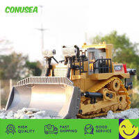 124 RC Bulldozer 2.4กรัมรถควบคุมระยะไกลรถยกรถแทรกเตอร์รถขุดถังโลหะผสม9ช่องวิศวกรรมรถบรรทุกยานพาหนะของเล่นเด็ก