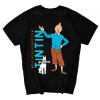 2023 New  New trendy boutique mens T-shirt Tintin Novelty Funny Male Cotton T-shirt fashion mens short sleeve tops birthday gift Valentines Day gift