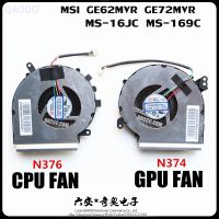 พัดลมจีพียู CPU แล็ปท็อปสำหรับ MSI GE62MVR GE72MVR MS-16JC MS-169C ระบายความร้อนแล็ปท็อป CPU CPU พัดลมระบายความร้อน PAAD06015SL N376และ N374