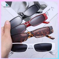 GLASSES580 สแควร์ UV400 อินเทรนด์ แว่นกันแดดทรงสี่เหลี่ยมผืนผ้าขนาดเล็ก แว่นกันแดดทรงแคบ แว่นกันแดดย้อนยุค กรอบเล็ก