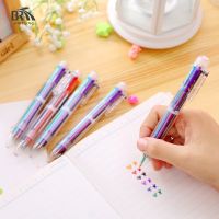 ปากกาลูกลื่นน่ารัก หลากสี เครื่องเขียน สร้างสรรค์ เกาหลี กด สีน้ํามัน ปากกา 6 เติม ฤดูกาลของโรงเรียน