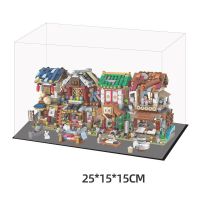 Dedicated Transparent Display Box Toys Four Street Scene Cartoon Plastic Box Building Blocks Small Car Doll Cabinet Dust Cover Building Sets