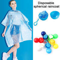 สะดวกแบบพกพา Rain Ponchos Ball สำหรับผู้ใหญ่ทิ้งหนาพิเศษเสื้อกันฝนกันน้ำฉุกเฉินสีสัน Poncho พร้อม Hook