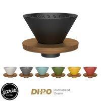 JARIO x DHPO ดริปเปอร์เซรามิกฐานไม้วอลนัท ทรง V60 DHPO V60 Ceramic Dripper With Wooden Stand