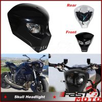 12V Skull Headlight Custom Motorcycle Headlight Mask Fairing Streetfighter Lamp For Cafe Racer Chopper Bobber Street Bike Harley