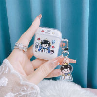 HomRaw เคสหูฟังบลูทูธไร้สายสำหรับ Airpods1/2/3 /Pro/ Pro2,ฝาครอบป้องกันหูฟังการ์ตูนโปร่งใสเคสนิ่ม Tpu