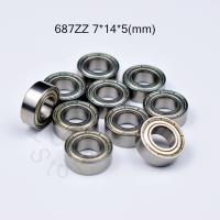 【CW】 687 687ZZ 7x14x5(mm) 10pieces bearing free shipping ABEC-5 bearings Metal Miniature 687Z chrome steel