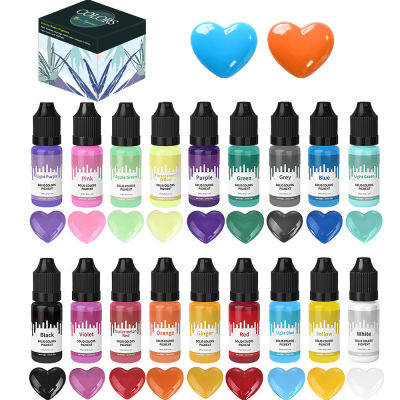 18สี10Ml สีย้อมเทียน Pigment Aromatpy Liquid Colorant Pigments DIY เทียนเรซิ่นสบู่แม่พิมพ์สี Handmade Crafts