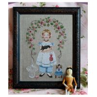 ┅✈✑ Amishop FREE Shipping Top Quality Popular Counted Cross Stitch Set Little Girl And Cat Kitten Kitty Home Decoration