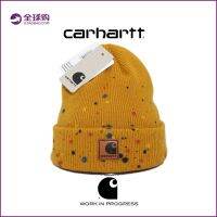 หลักสูตร Carhartt21คาร์ฮาร์ทฤดูหนาวหมวกอบอุ่นมีรู Topi Dingin คนรักถักหมวก2023ของแท้