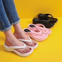 Thick Sole Wedges Flip Flops for Women Summer Clip Toe Eva Non-Slip Platform Sandals Woman Beach Slippers Outdoor Slides