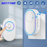 Sectyme กลางแจ้งไร้สายออด IP65กันน้ำสมาร์ทบ้านประตูเบลล์กระดิ่งชุด LED แฟลชปลุกความปลอดภัยยินดีต้อนรับบ้านท่วงทำนอง