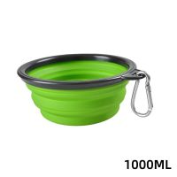 Collapsible Dog 1000ml Large Folding Silicone Bowl Pet Outdoor Travel Portable Puppy Food Container Dish With Carabiner