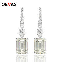 OEVAS Luxury 925 Sterling Silver Created Moissanite Gemstone White Gold Drop Dangle Hook Earrings Fine Jewelry Gift Wholesale