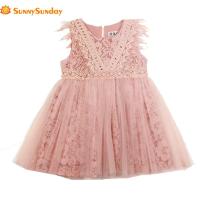 Beautiful!!! Girls Summer A-Line Sleeveless Lace Dress Princess O-Neck Knee-Length Cute Floral Dresses For Wedding Party 2T-10T