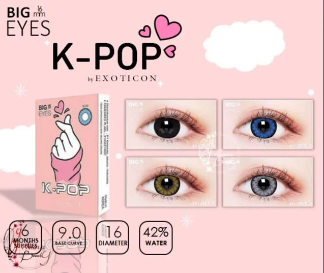 SOFTLENS X KPOP Normal Soflen K POP Exoticon Big Eyes Lensa Kontak Berwarna Cairan