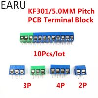 10Pcs/lot KF301 5.0 2P KF301 3P KF301 4P Pitch 5.0mm Straight Pin 2P 3P 4P Screw PCB Terminal Block Connector Blue Green