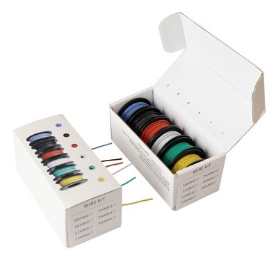 hot【cw】 36m/box  Hook-up Stranded Wire 26 AWG UL3132 Silicone Electrical Rubber Insulated Tinned Electron