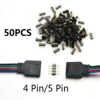 50Pcs 4ขา5หมุด RGB เข็มตัวเชื่อมต่อชายประเภทคู่4 Pin/5 Pin DIY ขนาดเล็กสำหรับ3528 5050 LED ไฟแถบ RGB ใส่