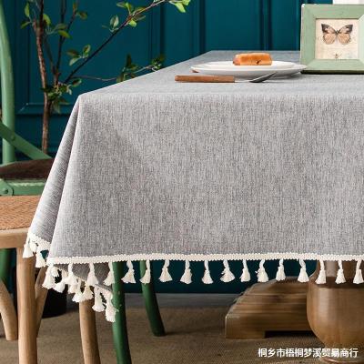 （HOT) ผ้าปูโต๊ะผ้าฝ้ายและผ้าลินินกันน้ำกันน้ำมันป้องกันน้ำร้อนลวกและไม่ต้องซัก ins โต๊ะกาแฟโต๊ะรับประทานอาหารรูปสี่เหลี่ยมผืนผ้าผ้าปูโต๊ะสไตล์ญี่ปุ่น