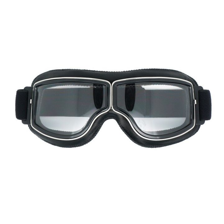 แว่นตาหมวกกันน็อคกันลม-ทำจากหนังเพื่อความปลอดภัยแว่นตาสตีมพังค์แว่นตาป้องกันแสงสะท้อนสำหรับรถมอเตอร์ไซด์วิบากข้ามประเทศ