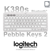 Logitech K380s Pepble Keys 2 Bluetooth® Keyboard (White) คีบอร์ดไร้สาย คีบอร์ดบลูทูธ สีขาว ของแท้ ประกันศูนย์ 1ปี