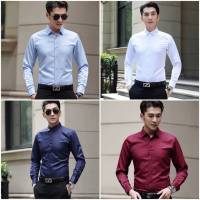 เสื้อเชิ้ตผู้ชายแขนยาว​ใส่ทำงาน ใส่แล้ว​หล่อ​ผ้า OXFORD