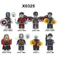 Compatible with LEGO minifigures X0325 Marvel superhero zombie iron man american team falcon assembled building blocks plastic toy