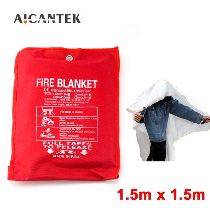 1.5M x 1.5M Fiberglass Fire Blanket Fire Flame Retardant Emergency Survival Fire Shelter Safety