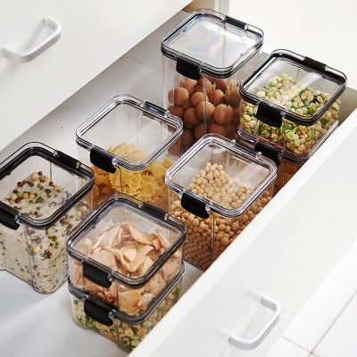 [COD] transparent sealed jar fresh-keeping box grain storage can be superimposed snacks dried fruit