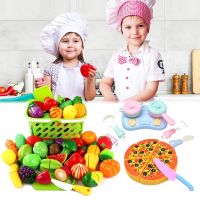 【CW】 PretendFood Sets for KidsPizzaFood Cutting Fake Food Fruits amp; VegetablesKitchen Accessories Gifts