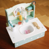 Lzy toddler vanity table set wooden bathroom dresser washstand set pretend - ảnh sản phẩm 1
