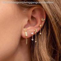 【hot】☏✻❃  2PCS Chain Pendant Earring Star Cartilage Piercing Jewelry