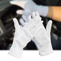 White Gloves Thin Performance Driving Security Lengthened Protection Gloves Labor With Buttons U8X4