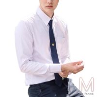 Maneenush เสื้อเชิ้ตแขนยาว ทรงเข้ารูป Oxford/Twill เสื้อนักศึกษาชาย Slim fit