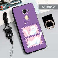 เคส TPU นิ่มสำหรับ Xiaomi Mi Mix 2เคสโทรศัพท์กล่องคลุมทั้งหมดพิมพ์ลายป้องกันการตกหล่น Tputhone ฝามีที่ถือวงแหวนและเชือก