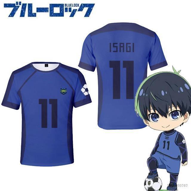 TOP Anime Tshirt Blue Lock Cosplay Jersey Short Sleeve Unisex Tops